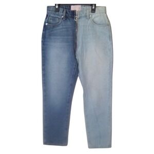 REVICE Yin & Yang Two Tone High Waist‎ Straight Leg Denim Color Block Size 27